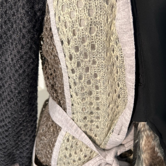 Byron Lars Beauty Mark Patchwork Sweater With Removable Faux Fur Collar - Picture 7 of 14